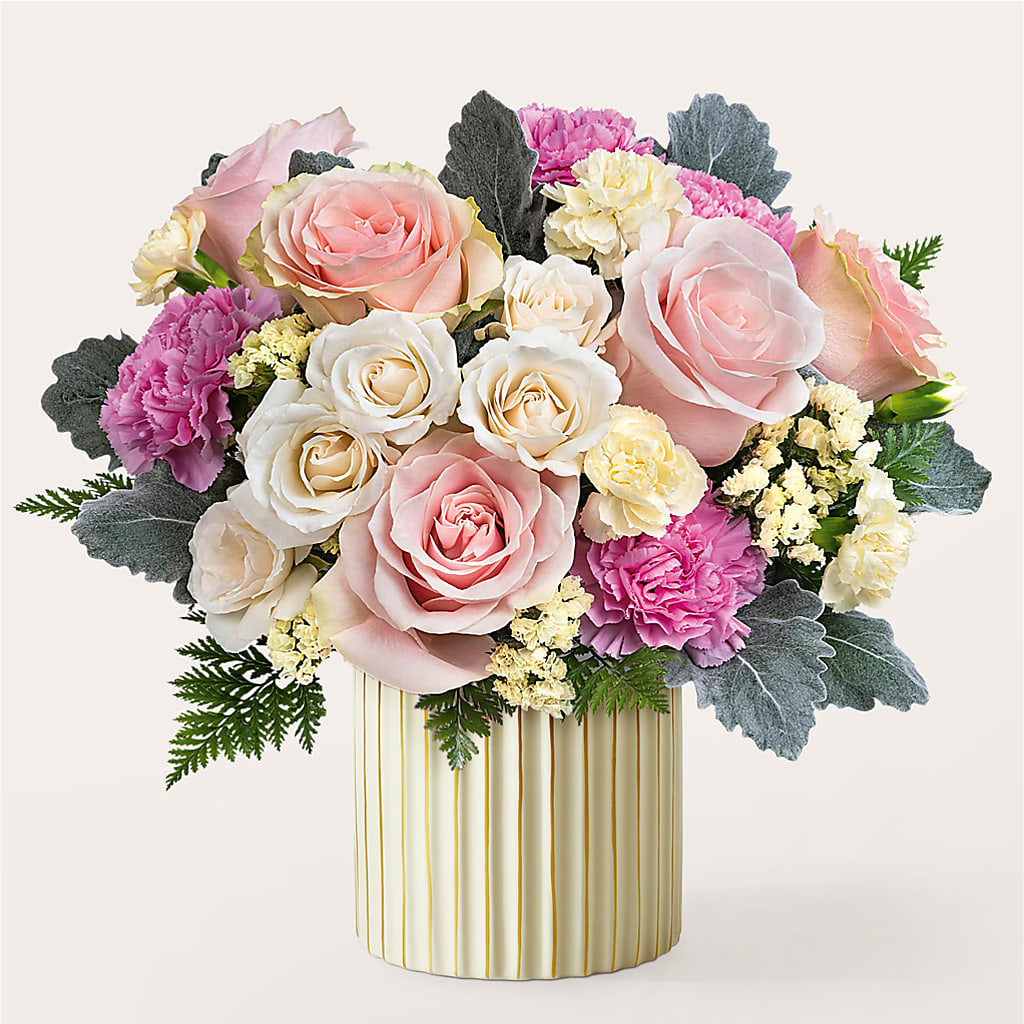 Blissful Moments Bouquet with Ivory Vase – PAUL'S FLOWERS, Charlottetown PE