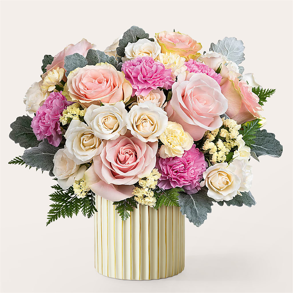 Blissful Moments Bouquet with Ivory Vase – PAUL'S FLOWERS, Charlottetown PE