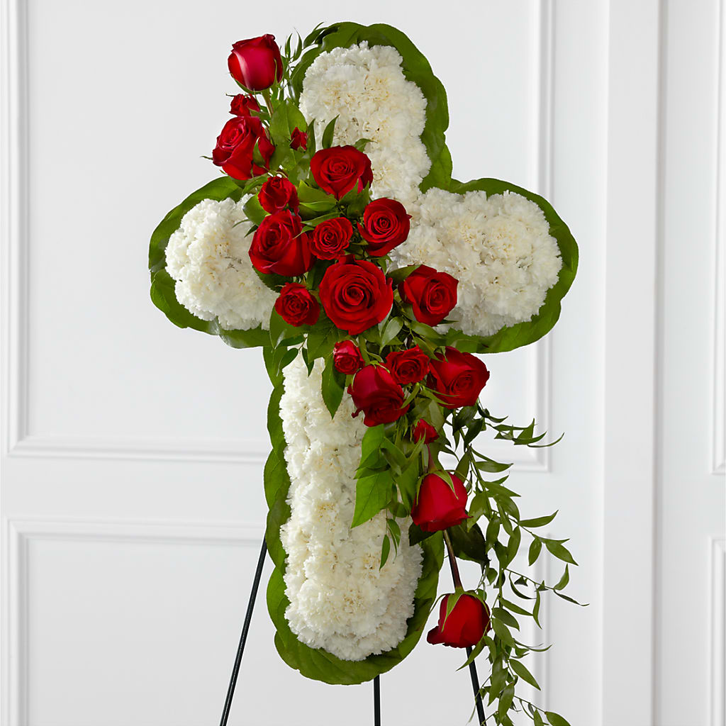 Floral Cross Easel – PAUL'S FLOWERS, Charlottetown PE