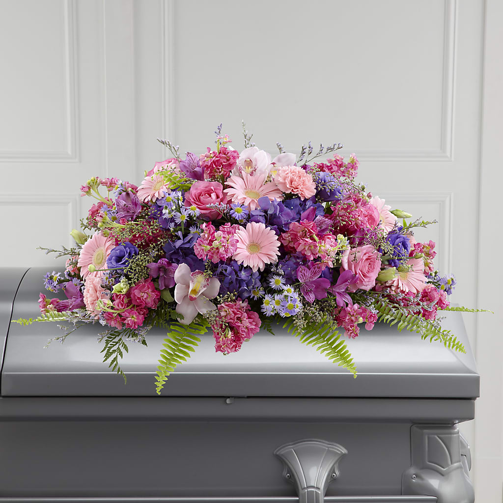Glorious Garden Casket Spray – PAUL'S FLOWERS, Charlottetown PE
