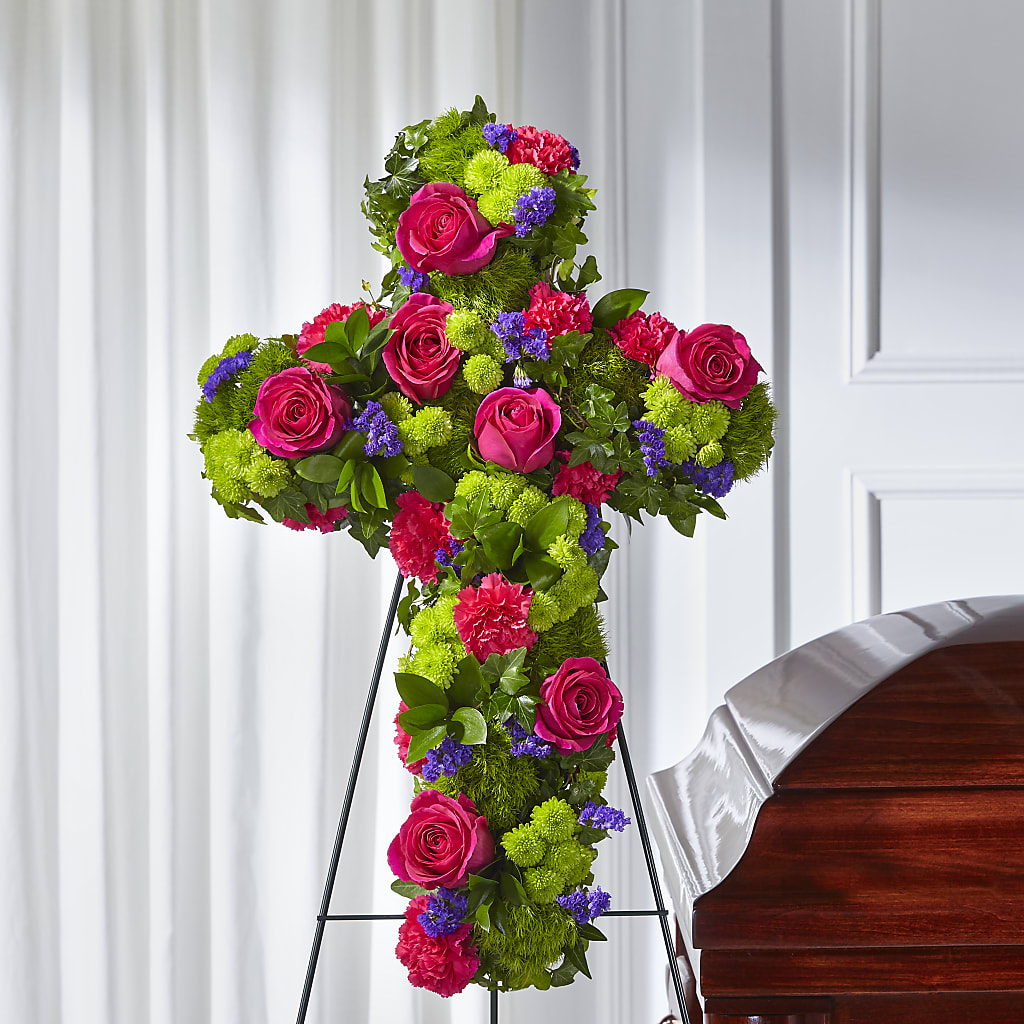 Tribute Rose Floral Cross – PAUL'S FLOWERS, Charlottetown PE