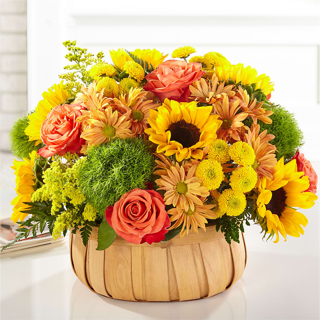 Harvest Sunflower Basket – PAUL'S FLOWERS, Charlottetown PE