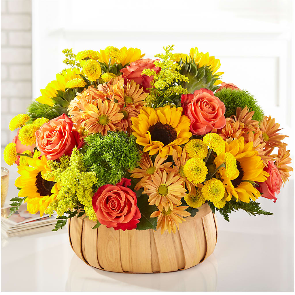 Harvest Sunflower Basket – PAUL'S FLOWERS, Charlottetown PE