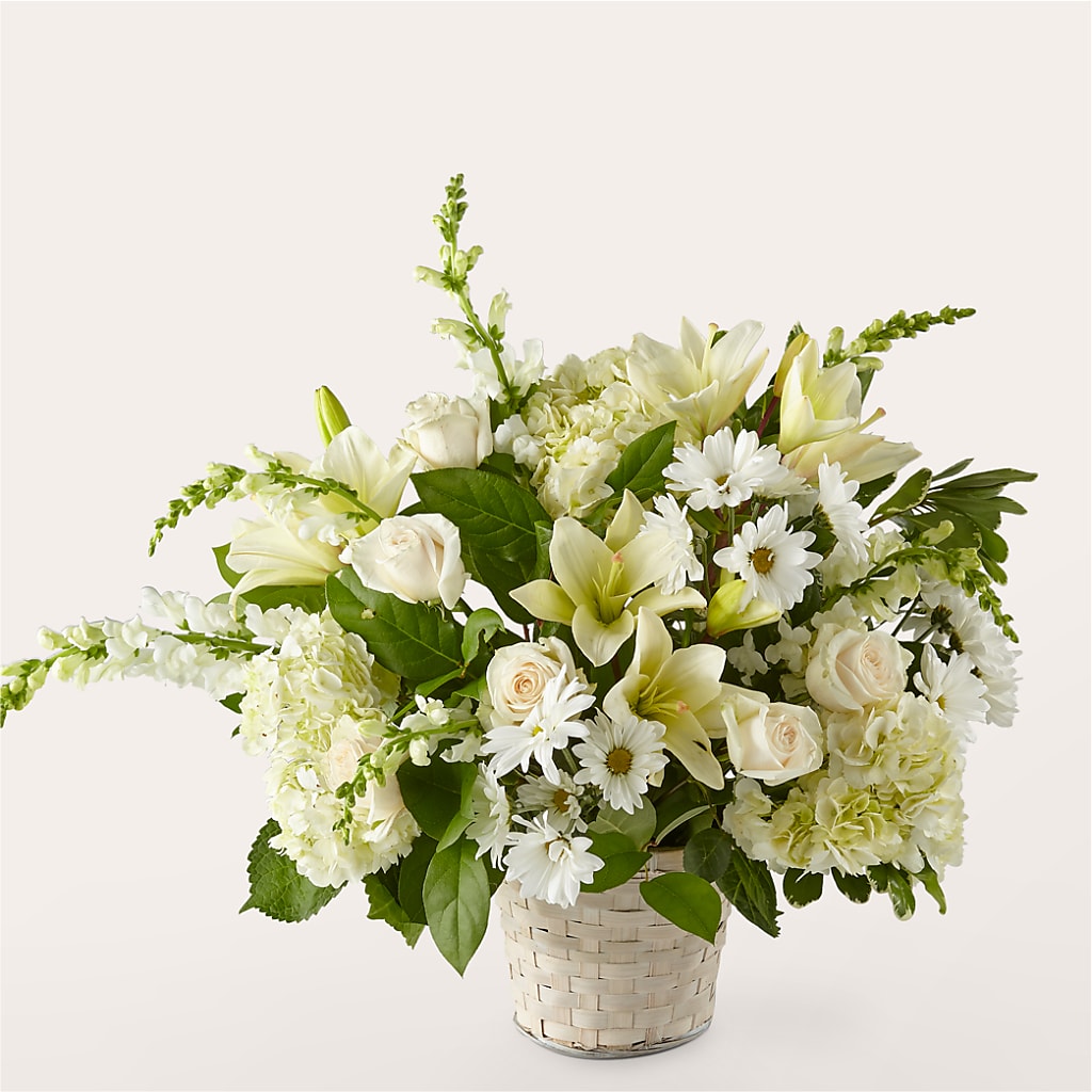 Ivory Elegance Floral Basket – PAUL'S FLOWERS, Charlottetown PE
