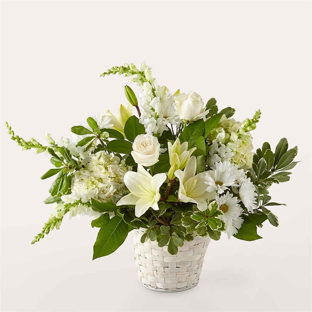 Ivory Elegance Floral Basket – PAUL'S FLOWERS, Charlottetown PE