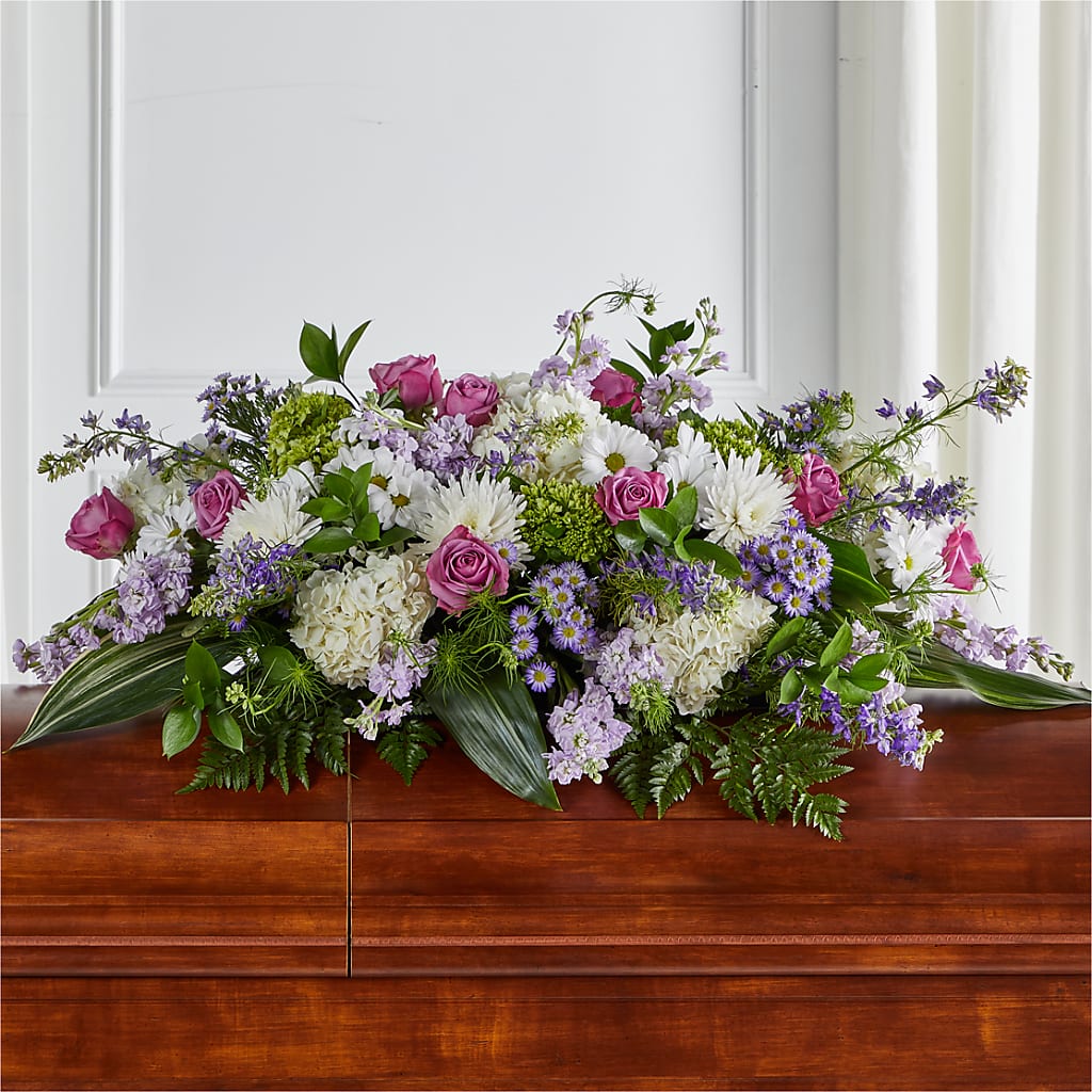 Meadows of Serenity Casket Spray – PAUL'S FLOWERS, Charlottetown PE
