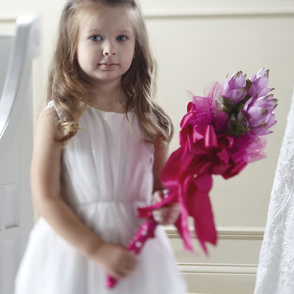 Sparkle Pink Flower Girl Bouquet – PAUL'S FLOWERS, Charlottetown PE
