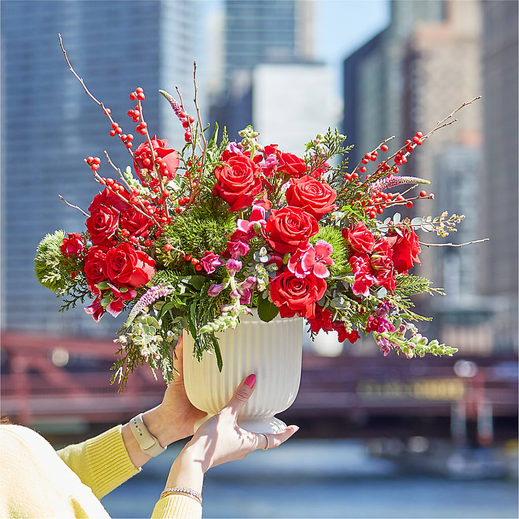 Big Red Bow Bouquet – PAUL'S FLOWERS, Charlottetown PE
