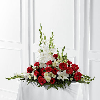 Crimson & White Arrangement – PAUL'S FLOWERS, Charlottetown PE