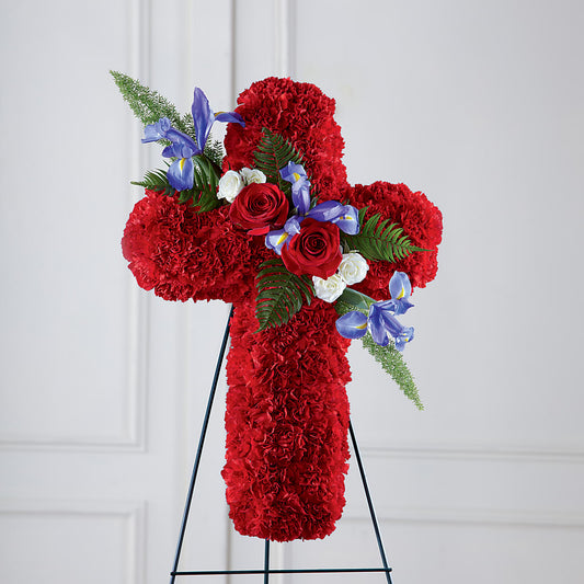 Faithful Hero Floral Cross – PAUL'S FLOWERS, Charlottetown PE