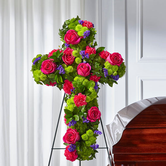 Tribute Rose Floral Cross – PAUL'S FLOWERS, Charlottetown PE