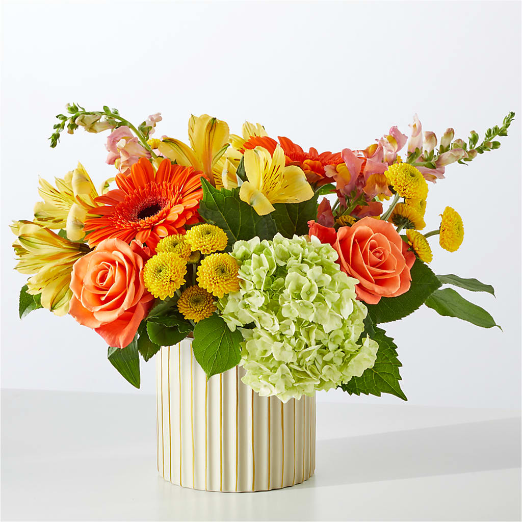 Autumn Sunshine Bouquet with Ivory Vase – PAUL'S FLOWERS, Charlottetown PE