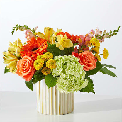Autumn Sunshine Bouquet with Ivory Vase – PAUL'S FLOWERS, Charlottetown PE