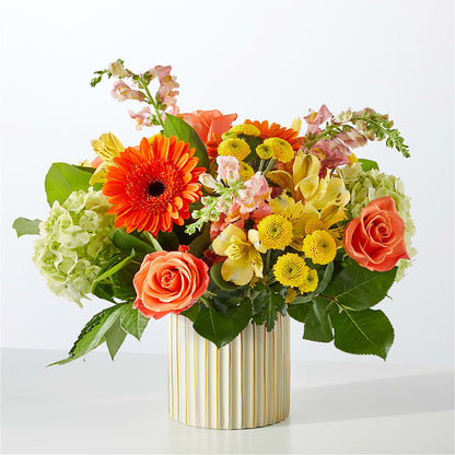 Autumn Sunshine Bouquet with Ivory Vase – PAUL'S FLOWERS, Charlottetown PE