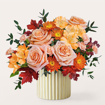 Spiced Latte Bouquet with Ivory Vase – PAUL'S FLOWERS, Charlottetown PE