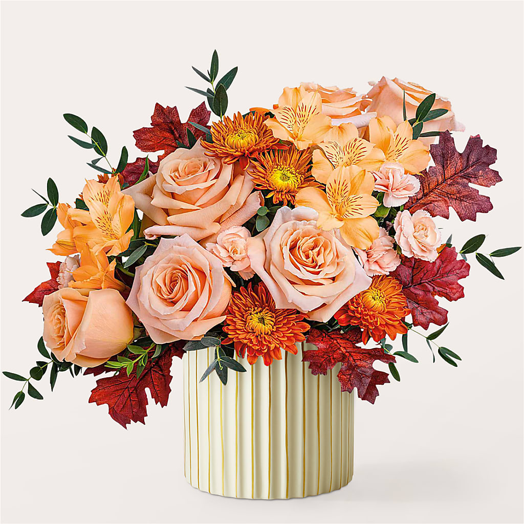 Spiced Latte Bouquet with Ivory Vase – PAUL'S FLOWERS, Charlottetown PE
