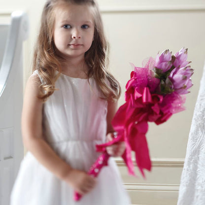 Sparkle Pink Flower Girl Bouquet – PAUL'S FLOWERS, Charlottetown PE